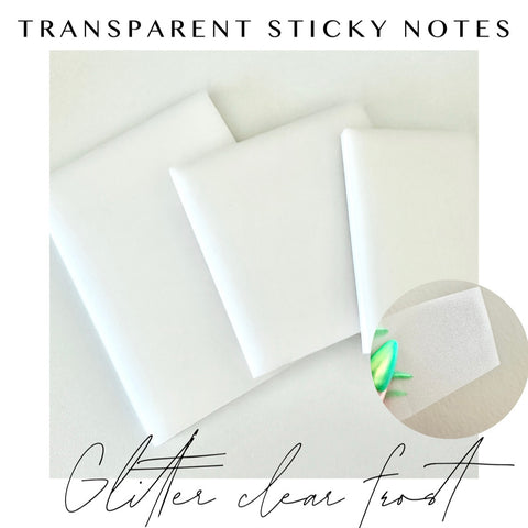Transparent Sticky Notes - Glitter Clear Frost – Rose Colored Daze